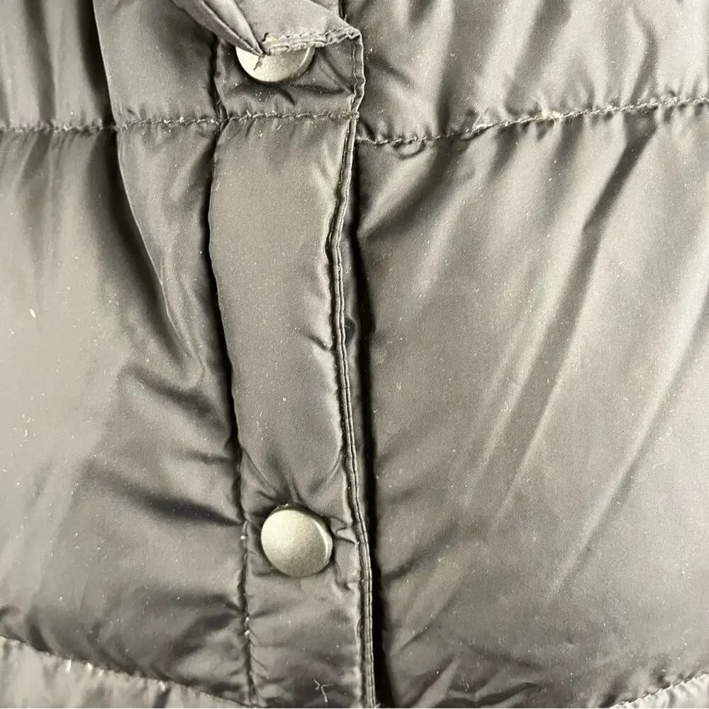 Lands' End Black Down Vest Goose Down Puffer Pockets Women’s Size Medium